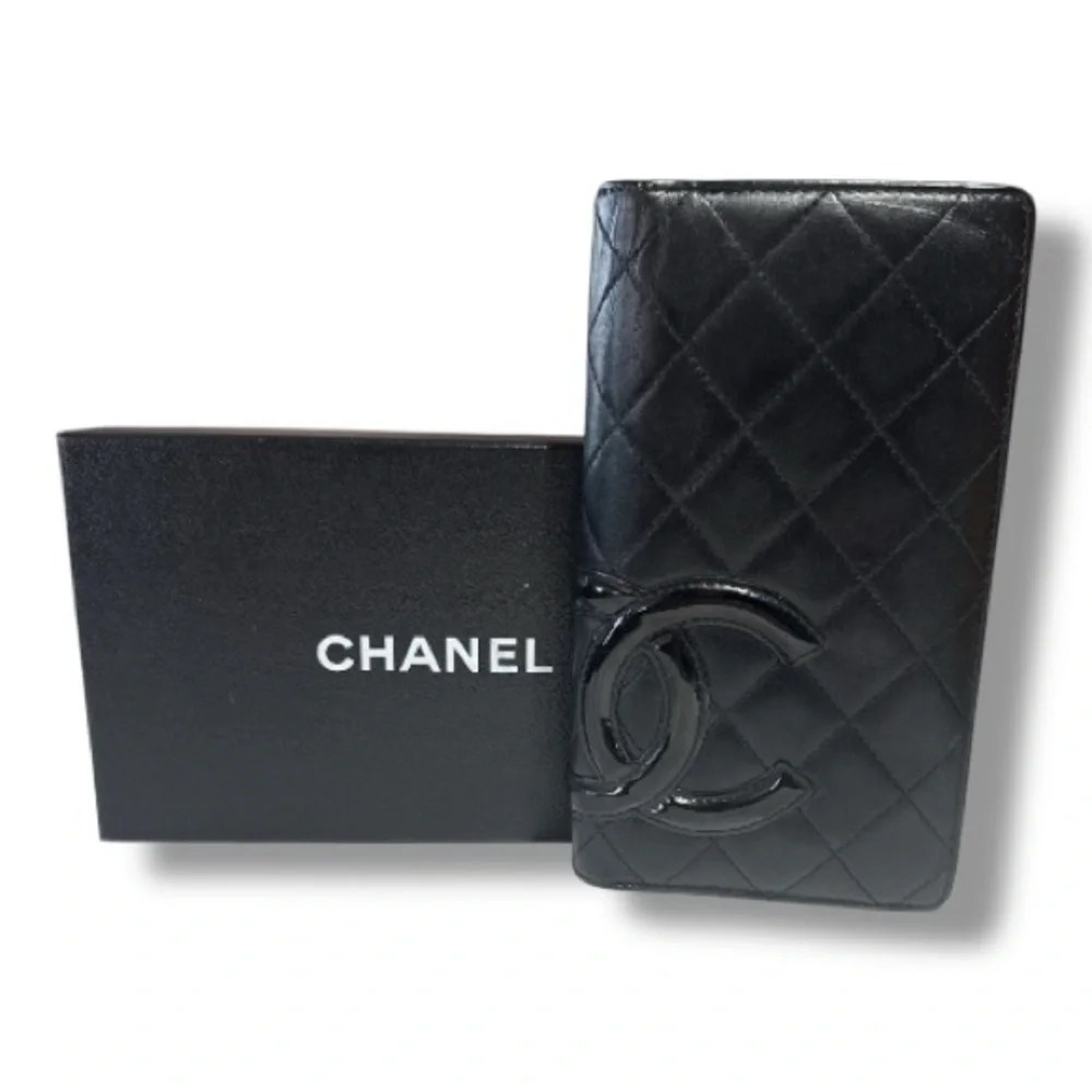 CHANEL Cambon Black Quilted Leather Wallet